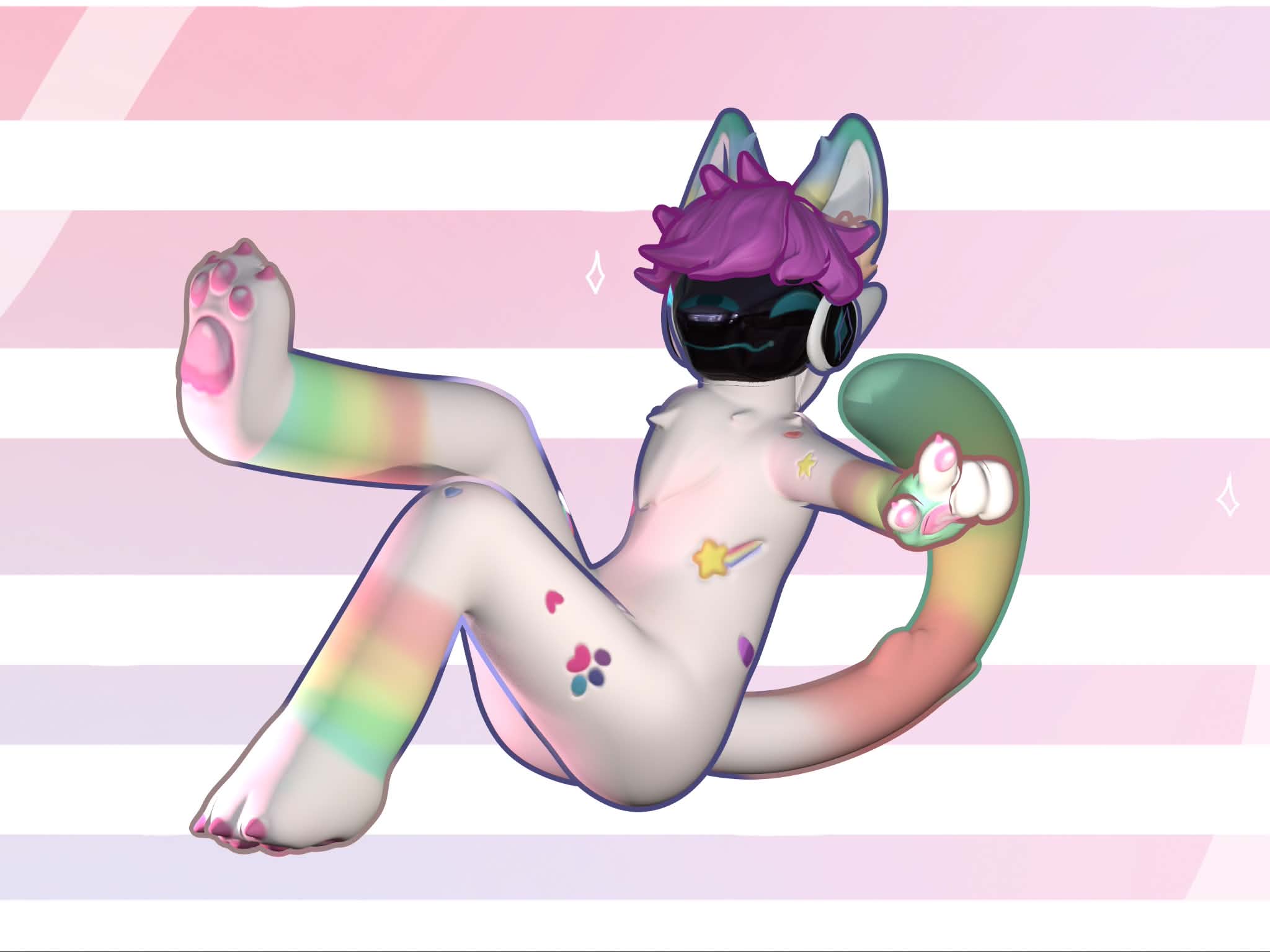 Mochii the protogen, render 3D